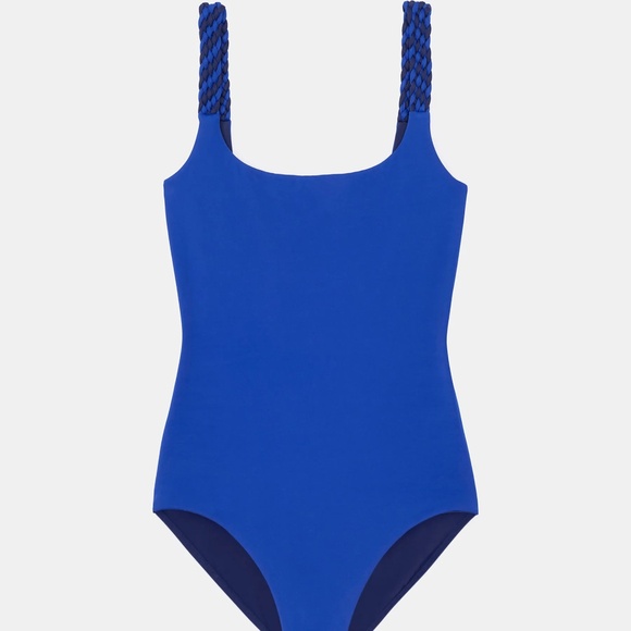 LAFAYETTE 148 Braided Strap Reversible One-piece Swimsuit In Lapis Blue, XS, NEW - Picture 6 of 6